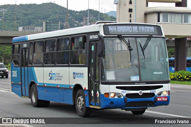 Emflotur - Empresa Florianópolis de Transportes Coletivos 3305 na cidade de Florianópolis, Santa Catarina, Brasil, por Francisco Ivano. Número da foto: #6958295.