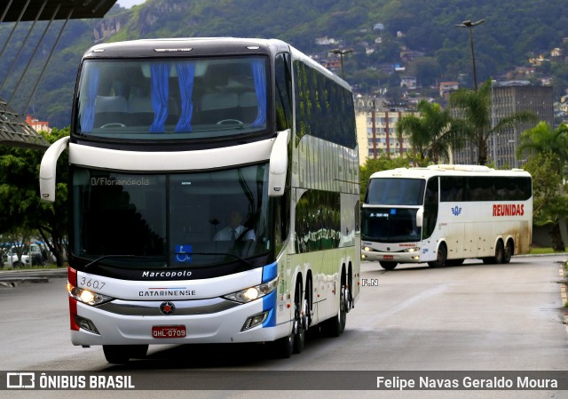 Auto Viação Catarinense 3607 na cidade de Florianópolis, Santa Catarina, Brasil, por Felipe Navas Geraldo Moura . ID da foto: 6958999.