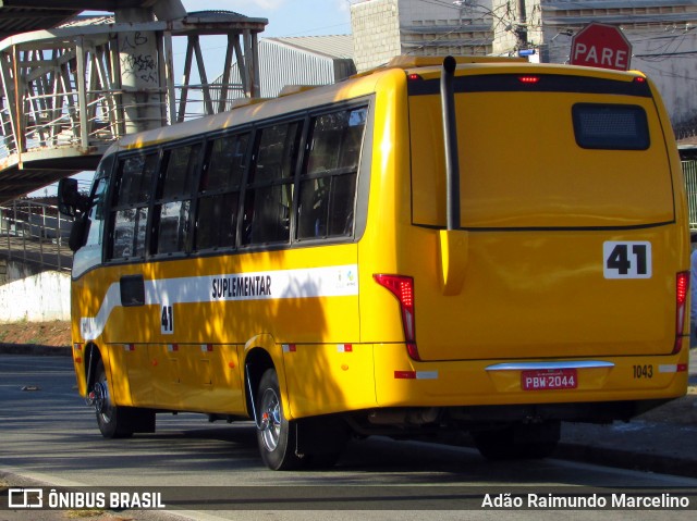 Transporte Suplementar de Belo Horizonte 1043 na cidade de Belo Horizonte, Minas Gerais, Brasil, por Adão Raimundo Marcelino. ID da foto: 6958959.