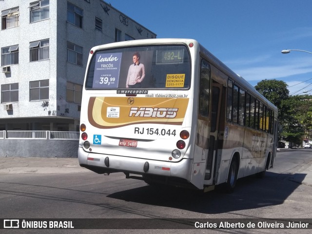 Transportes Fabio's RJ 154.044 na cidade de Rio de Janeiro, Rio de Janeiro, Brasil, por Carlos Alberto de Oliveira Júnior. ID da foto: 6958354.