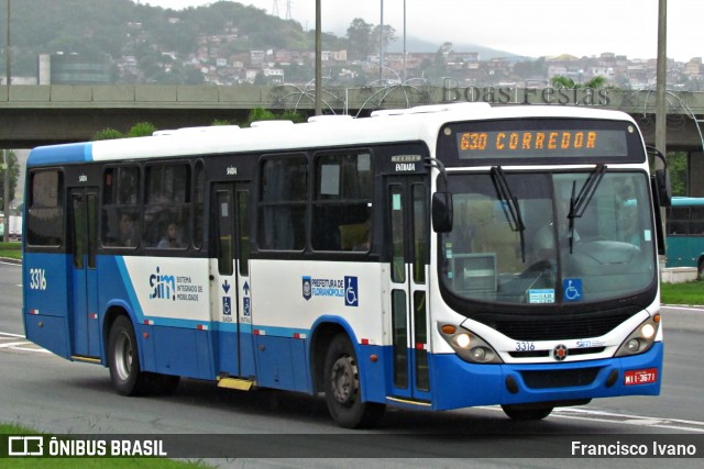 Emflotur - Empresa Florianópolis de Transportes Coletivos 3316 na cidade de Florianópolis, Santa Catarina, Brasil, por Francisco Ivano. Número da foto: #6958305.