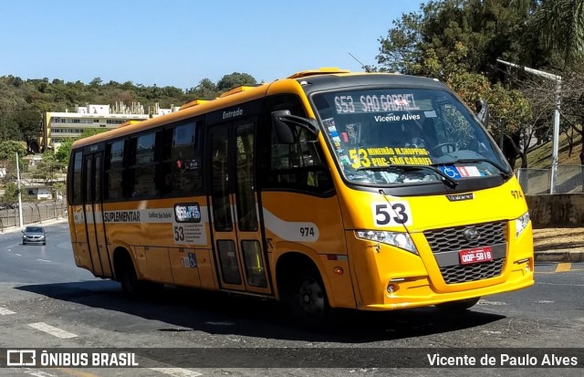 Transporte Suplementar de Belo Horizonte 974 na cidade de Belo Horizonte, Minas Gerais, Brasil, por Vicente de Paulo Alves. ID da foto: 7022532.