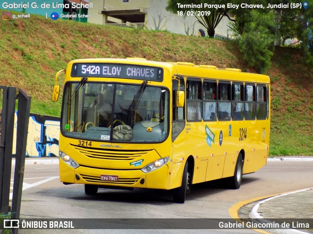 Auto Ônibus Três Irmãos 3214 na cidade de Jundiaí, São Paulo, Brasil, por Gabriel Giacomin de Lima. Número da foto: #7022336.