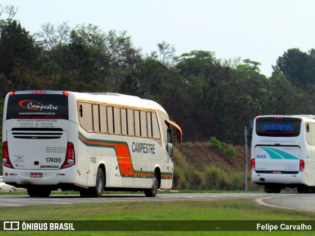 Viação Campestre 17400 na cidade de Atibaia, São Paulo, Brasil, por Felipe Carvalho. ID da foto: 7046826.