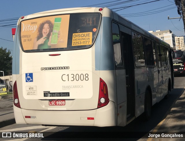 Transportes Barra C13008 na cidade de Rio de Janeiro, Rio de Janeiro, Brasil, por Jorge Gonçalves. ID da foto: 7047269.