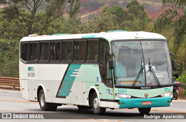 Santa Fé Transportes 053 na cidade de Congonhas, Minas Gerais, Brasil, por Rodrigo  Aparecido. Número da foto: #7051800.