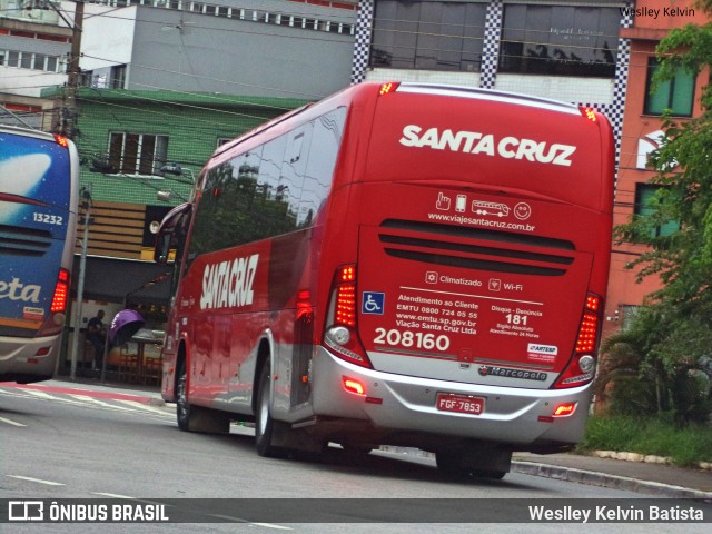 Viação Santa Cruz 208160 na cidade de São Paulo, São Paulo, Brasil, por Weslley Kelvin Batista. ID da foto: 7050353.