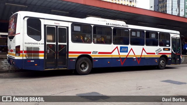 Nortran Transportes Coletivos 6591 na cidade de Porto Alegre, Rio Grande do Sul, Brasil, por Davi Borba. Número da foto: #7052442.