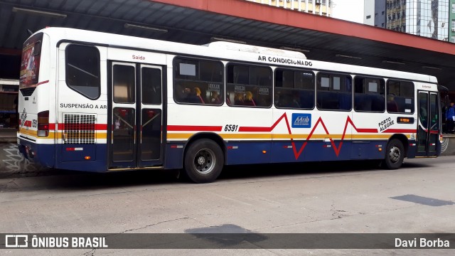 Nortran Transportes Coletivos 6591 na cidade de Porto Alegre, Rio Grande do Sul, Brasil, por Davi Borba. ID da foto: 7052442.