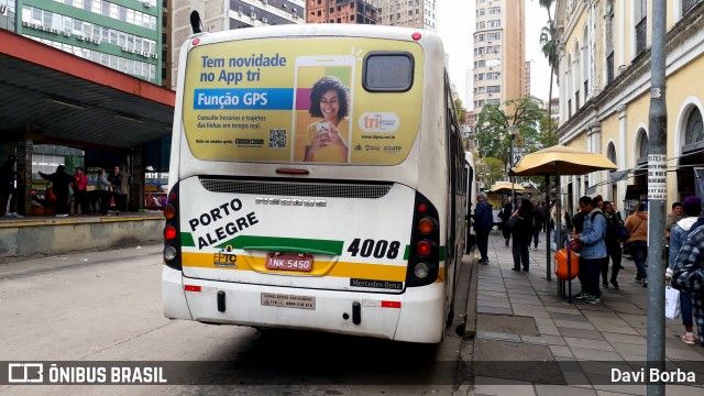 Empresa Gazômetro de Transportes 4008 na cidade de Porto Alegre, Rio Grande do Sul, Brasil, por Davi Borba. ID da foto: 7052416.