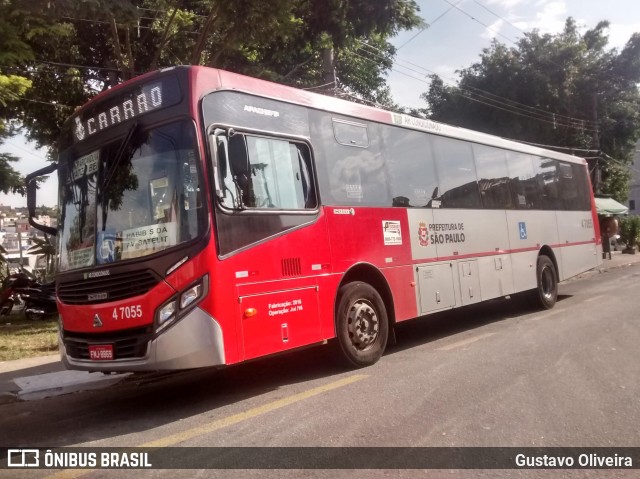 Pêssego Transportes 4 7055 na cidade de São Paulo, São Paulo, Brasil, por Gustavo Oliveira. ID da foto: 7050499.