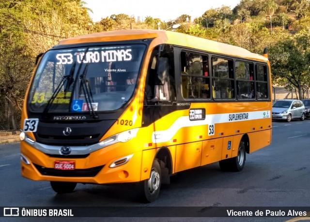 Transporte Suplementar de Belo Horizonte 1020 na cidade de Belo Horizonte, Minas Gerais, Brasil, por Vicente de Paulo Alves. ID da foto: 7051115.