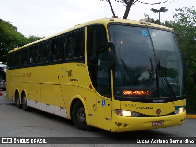 Viação Itapemirim 8039 na cidade de São Paulo, São Paulo, Brasil, por Lucas Adriano Bernardino. ID da foto: 7052622.