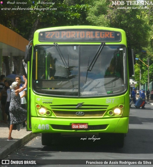 Transcol Transportes Coletivos 04408 na cidade de Teresina, Piauí, Brasil, por Francisco de Assis Rodrigues da Silva. ID da foto: 7051832.