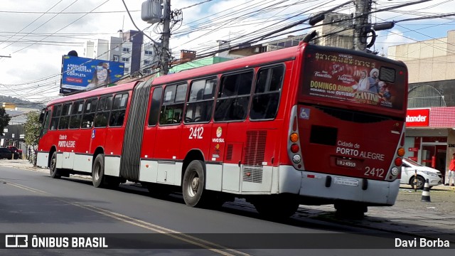 Trevo Transportes Coletivos 2412 na cidade de Porto Alegre, Rio Grande do Sul, Brasil, por Davi Borba. ID da foto: 7059939.