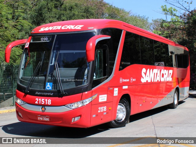 Viação Santa Cruz 21518 na cidade de São Paulo, São Paulo, Brasil, por Rodrigo Fonseca. ID da foto: 7063099.