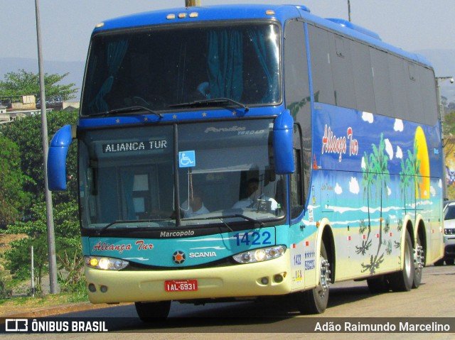 Aliança Tur Transporte de Passageiros e Turismo 1422 na cidade de Belo Horizonte, Minas Gerais, Brasil, por Adão Raimundo Marcelino. Número da foto: #7063351.
