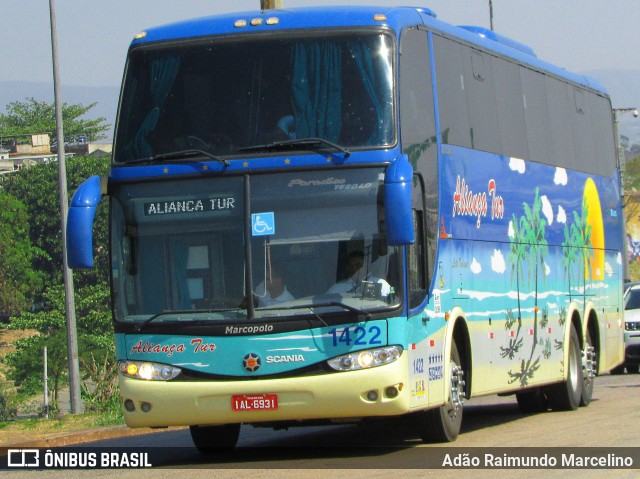 Aliança Tur Transporte de Passageiros e Turismo 1422 na cidade de Belo Horizonte, Minas Gerais, Brasil, por Adão Raimundo Marcelino. ID da foto: 7063351.