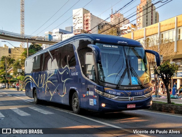 MK Fretamento e Turismo 1310 na cidade de Aparecida, São Paulo, Brasil, por Vicente de Paulo Alves. ID da foto: 7063330.