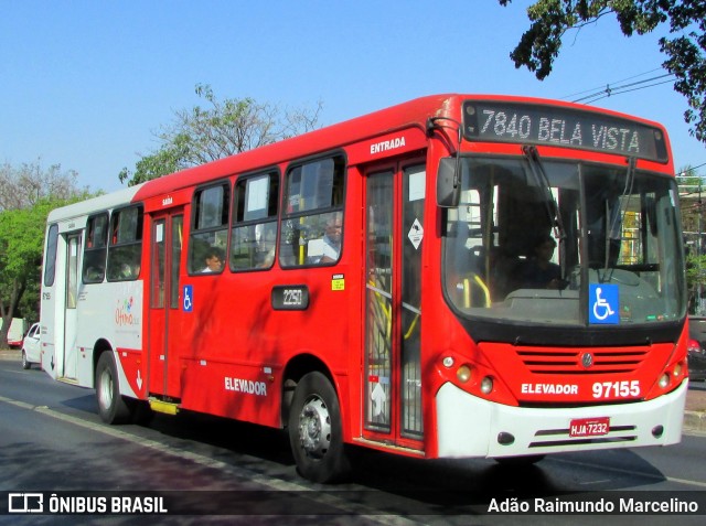 Viação Belo Monte Transportes Coletivos 97155 na cidade de Belo Horizonte, Minas Gerais, Brasil, por Adão Raimundo Marcelino. Número da foto: #7065810.