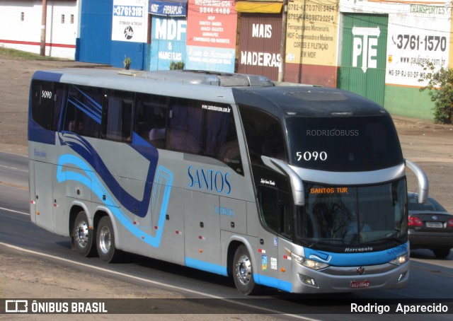 Santos Turismo 5090 na cidade de Conselheiro Lafaiete, Minas Gerais, Brasil, por Rodrigo  Aparecido. ID da foto: 7065147.