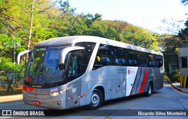 Empresa de Ônibus Pássaro Marron 45205 na cidade de São Paulo, São Paulo, Brasil, por Ricardo Silva Monteiro. ID da foto: 7068961.