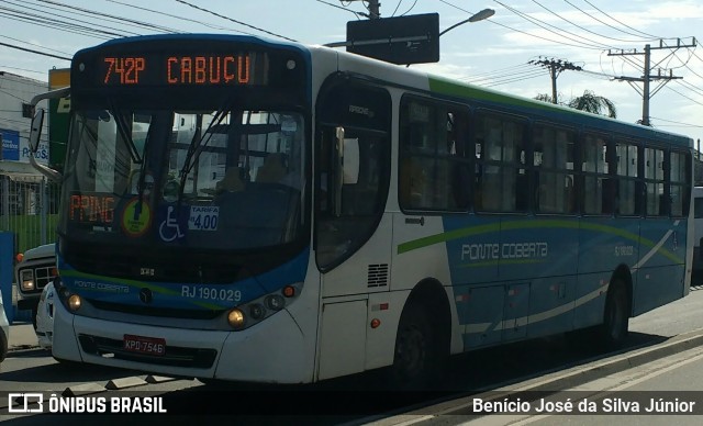 Viação Ponte Coberta RJ 190.029 na cidade de Rio de Janeiro, Rio de Janeiro, Brasil, por Benício José da Silva Júnior. ID da foto: 7071915.