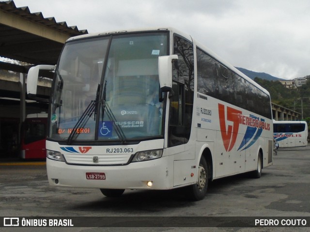 Viação Teresópolis RJ 203.063 na cidade de Teresópolis, Rio de Janeiro, Brasil, por PEDRO COUTO. ID da foto: 7073278.