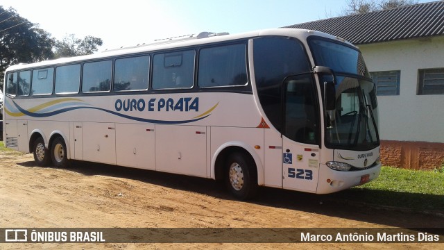 Viação Ouro e Prata 523 na cidade de Alegrete, Rio Grande do Sul, Brasil, por Marco Antônio Martins Dias. ID da foto: 7024339.