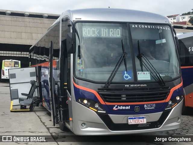 Viação Ideal B28738 na cidade de Rio de Janeiro, Rio de Janeiro, Brasil, por Jorge Gonçalves. ID da foto: 7024088.