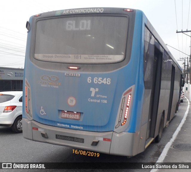 Transwolff Transportes e Turismo 6 6548 na cidade de São Paulo, São Paulo, Brasil, por Lucas Santos da Silva. Número da foto: #7024998.