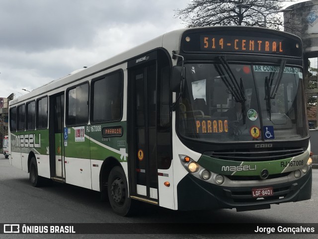 Transportes Mageli RJ 167.008 na cidade de Rio de Janeiro, Rio de Janeiro, Brasil, por Jorge Gonçalves. ID da foto: 7025625.