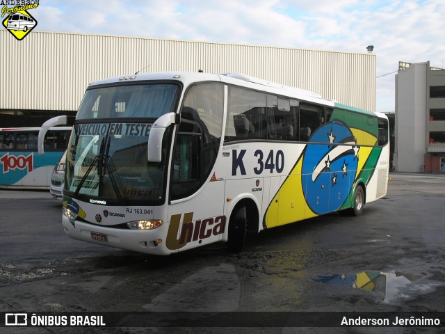 Transportes Única Petrópolis RJ 163.041 na cidade de Rio de Janeiro, Rio de Janeiro, Brasil, por Anderson Jerônimo. Número da foto: #7075222.