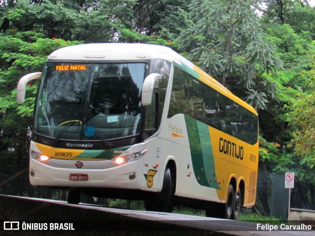 Empresa Gontijo de Transportes 18105 na cidade de São Paulo, São Paulo, Brasil, por Felipe Carvalho. ID da foto: 7077015.