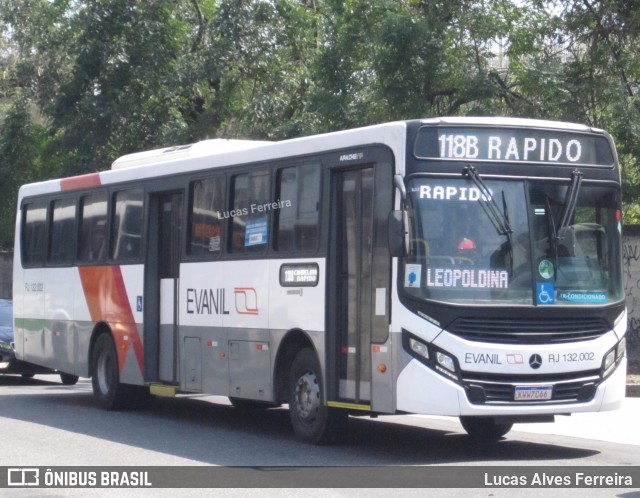 Evanil Transportes e Turismo RJ 132.002 na cidade de Nova Iguaçu, Rio de Janeiro, Brasil, por Lucas Alves Ferreira. ID da foto: 7077985.