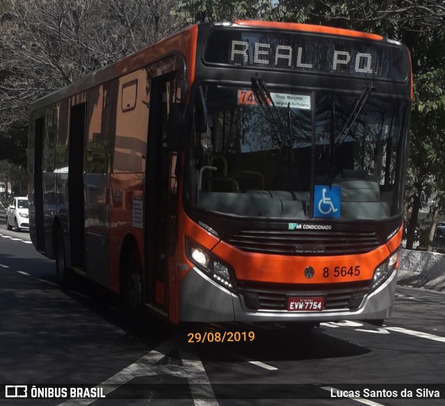 Auto Viação Transcap 8 5645 na cidade de São Paulo, São Paulo, Brasil, por Lucas Santos da Silva. ID da foto: 7080250.