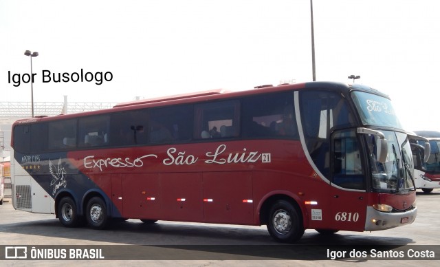 Expresso São Luiz 6810 na cidade de Goiânia, Goiás, Brasil, por Igor dos Santos Costa. Número da foto: #7080666.