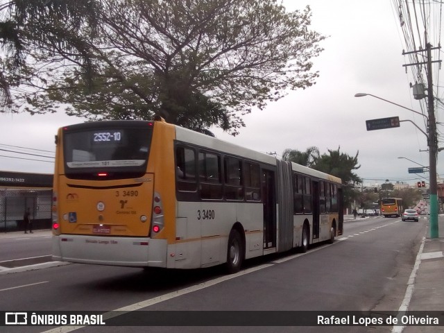 Viação Metrópole Paulista - Zona Leste 3 3490 na cidade de São Paulo, São Paulo, Brasil, por Rafael Lopes de Oliveira. ID da foto: 7081656.