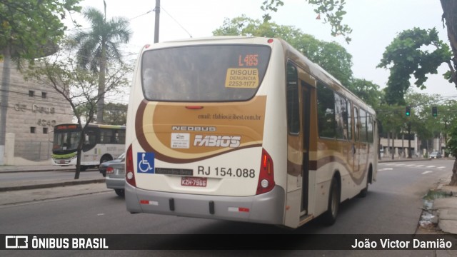Transportes Fabio's RJ 154.088 na cidade de Rio de Janeiro, Rio de Janeiro, Brasil, por João Victor Damião. Número da foto: #7080460.