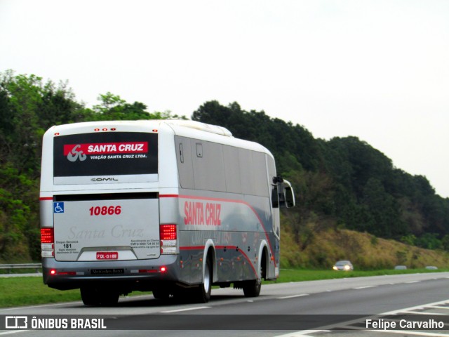 Viação Santa Cruz 10866 na cidade de Atibaia, São Paulo, Brasil, por Felipe Carvalho. ID da foto: 7085325.