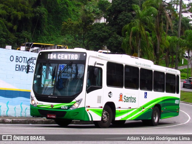 Viação Piracicabana Santos 4926 na cidade de Santos, São Paulo, Brasil, por Adam Xavier Rodrigues Lima. Número da foto: #7088399.
