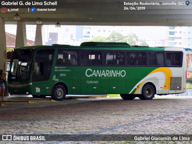 Viação Canarinho 2814 na cidade de Joinville, Santa Catarina, Brasil, por Gabriel Giacomin de Lima. Número da foto: #7088305.