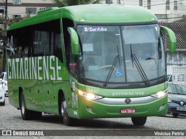 Auto Viação Catarinense 3437 na cidade de Joinville, Santa Catarina, Brasil, por Vinicius Petris. Número da foto: #7087058.