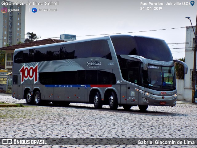 Auto Viação 1001 218303 na cidade de Joinville, Santa Catarina, Brasil, por Gabriel Giacomin de Lima. ID da foto: 7090483.