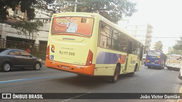 Coesa Transportes RJ 117.059 na cidade de Rio de Janeiro, Rio de Janeiro, Brasil, por João Victor Damião. Número da foto: #7092854.