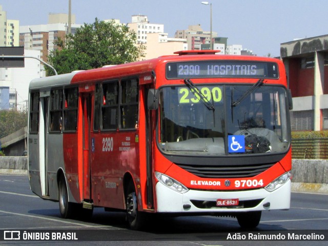 Viação Belo Monte Transportes Coletivos 97004 na cidade de Belo Horizonte, Minas Gerais, Brasil, por Adão Raimundo Marcelino. ID da foto: 7093040.