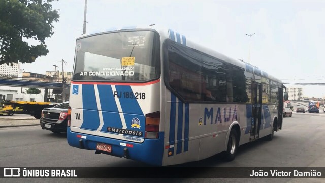 Viação Mauá RJ 185.218 na cidade de Rio de Janeiro, Rio de Janeiro, Brasil, por João Victor Damião. Número da foto: #7092860.