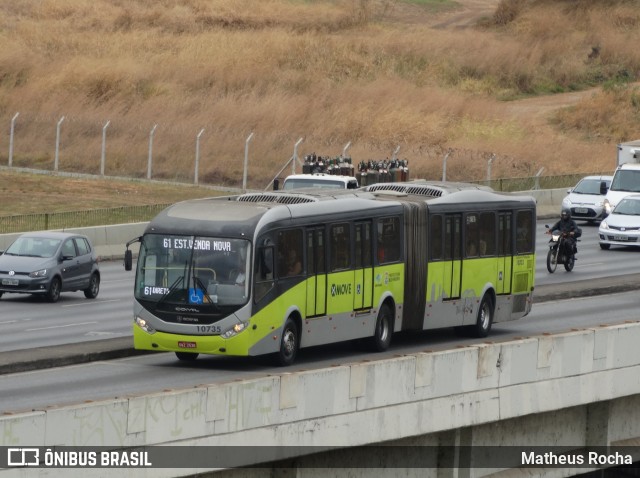 Milênio Transportes 10735 na cidade de Belo Horizonte, Minas Gerais, Brasil, por Matheus Rocha. ID da foto: 7094231.