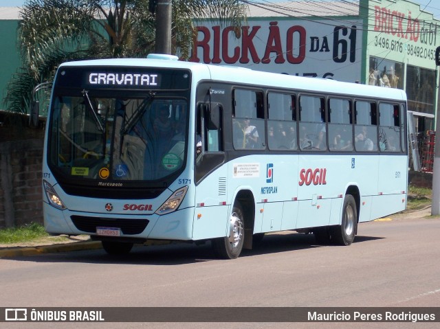 SOGIL - Sociedade de Ônibus Gigante Ltda. 5171 na cidade de Gravataí, Rio Grande do Sul, Brasil, por Mauricio Peres Rodrigues. Número da foto: #7095433.