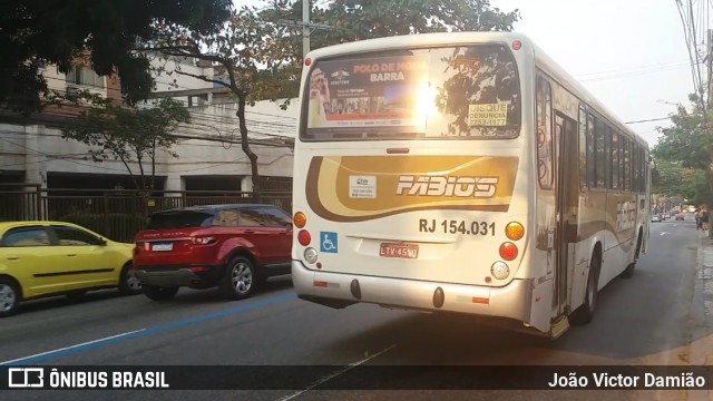 Transportes Fabio's RJ 154.031 na cidade de Rio de Janeiro, Rio de Janeiro, Brasil, por João Victor Damião. ID da foto: 7095581.